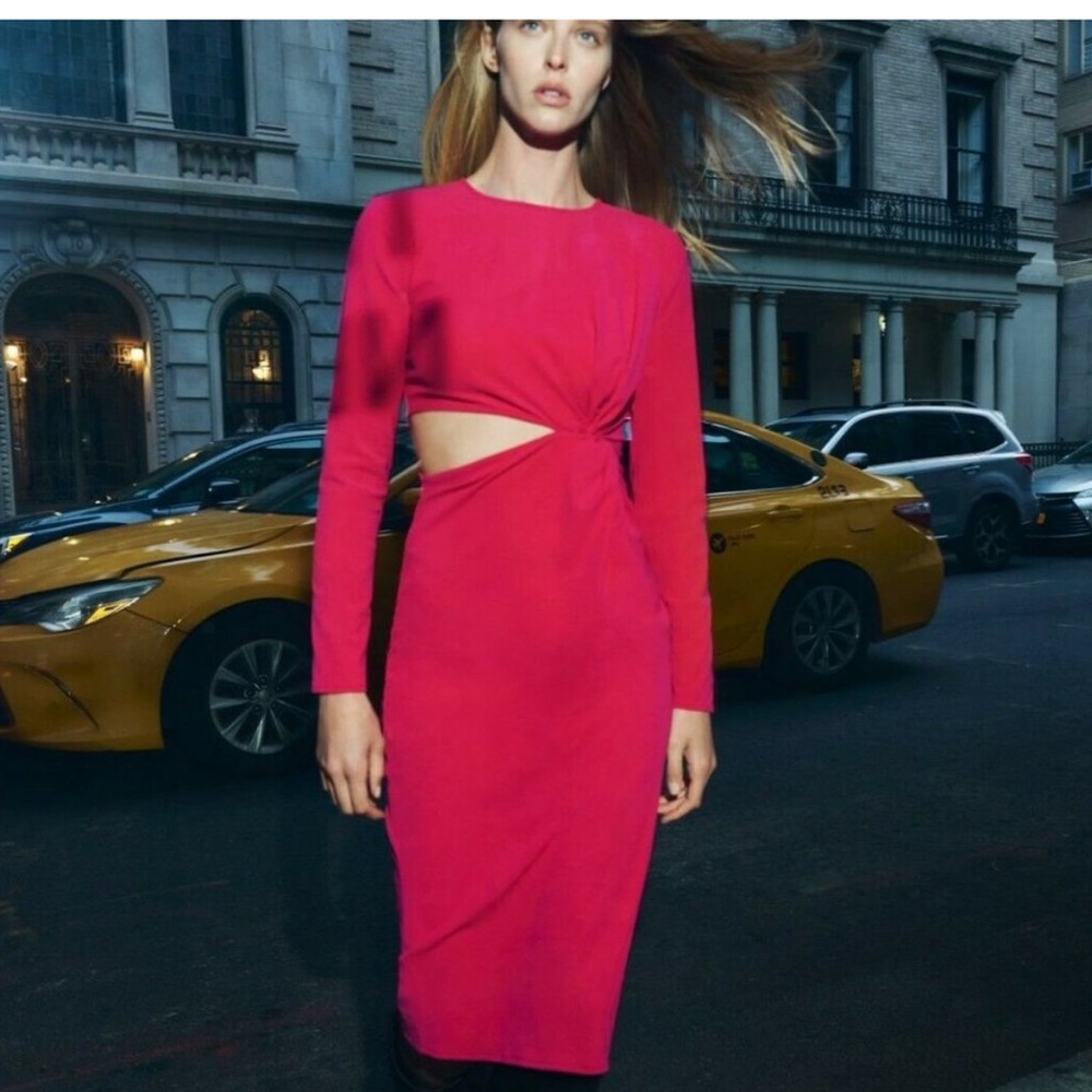 Zara Pink cutout dress -Size Medium New w/out tags